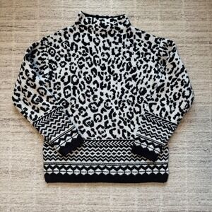 Cheetah Tribal Print Sweater Wool Blend